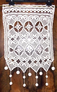 RIDEAU CROCHET ARTISANAT FRANCAIS S RAISONNIER PETITS COEURS D'ETE - Imagen 1 de 9