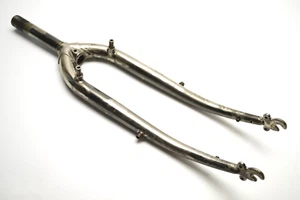 BRAZED CR-MO BICYCLE 26" WHEEL 1 " THREADED U BRAKE BOSSES 130 MM STEERER FORK - Picture 1 of 10