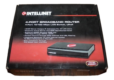 *New* Intellinet 4-Port Broadband Router Model Number 524537 - Image 1 of 3