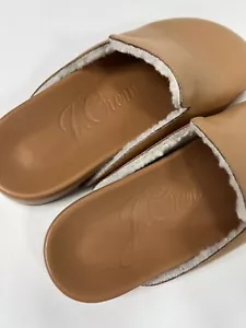 Zapatos J Crew Pacific zuecos mulas cuero piel de oveja forrados tostados J.Crew 9.5 - Imagen 1 de 11