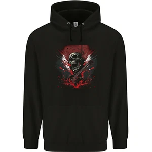 Electric Guitar Skull Heavy Metal Rock Music Childrens Kids Hoodie - Picture 1 of 3