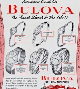Bulova Watch Print Ad 1954 - Bild 1 von 2