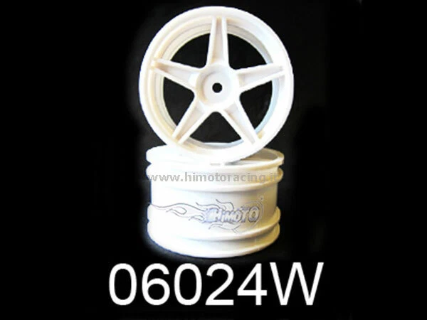 06024W CERCHI POSTERIORI BIANCHI  X BUGGY 1/10 ESAGONO INTERNO DA 12mm HIMOTO - Immagine 1 di 1