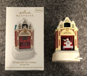 Hallmark Ornament Kringleville Fire Station 3rd In Series 2012 Santa Fireman - Picture 1 of 5