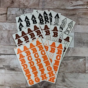 Creative Memories Black, Brown, Orange Alphabet Letter Stickers 10 Sheets+Number - Picture 1 of 4