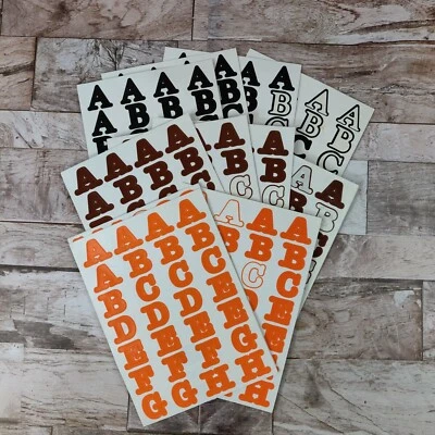 Creative Memories Black, Brown, Orange Alphabet Letter Stickers 10 Sheets+Number - Image 1 of 4