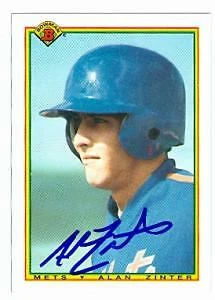 Alan Zinter autographed baseball card (New York Mets) 1990 Topps Bowman #135 - Image 1 of 1