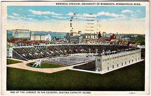 POSTKARTE: GEBRAUCHT: Memorial Stadium, U Of Minnesota, Minneapolis, Minn.: PM 1936 - Bild 1 von 1