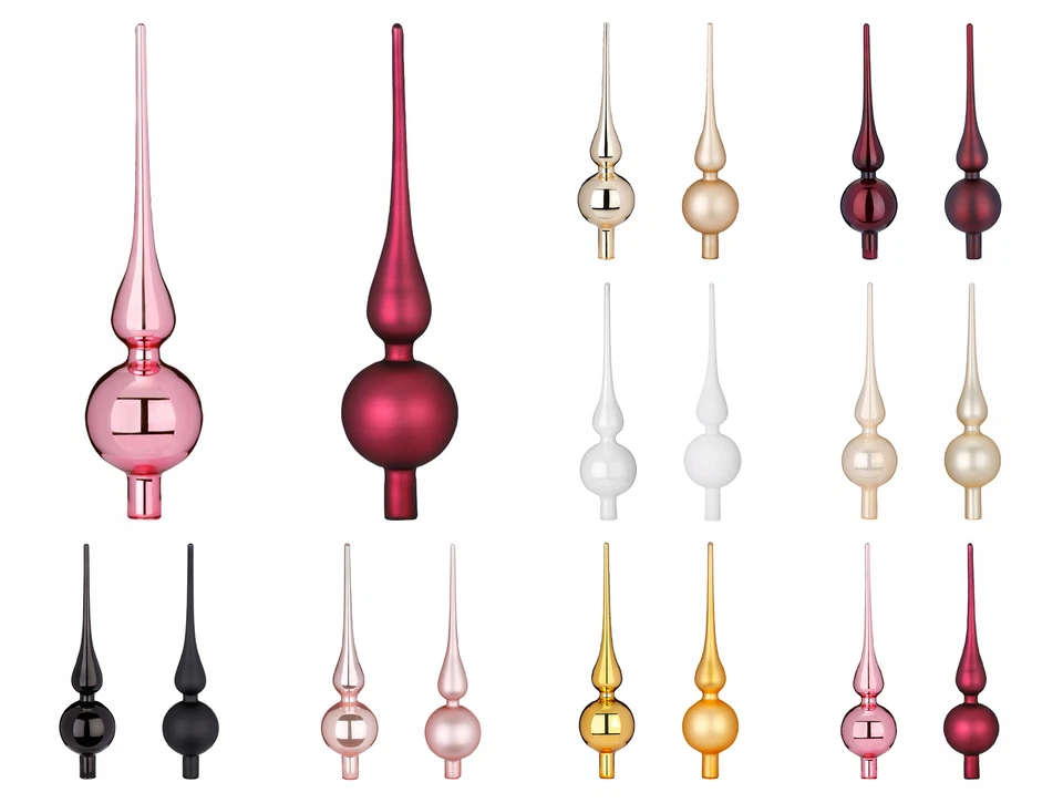 1 Christbaumspitze 28cm Glas Tannenbaumspitze Weihnachtsbaumspitze matt glanz - Bild 1 von 1