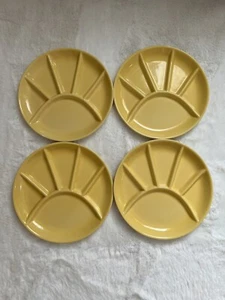 Vintage MCM Handmade Pottery Glazed Fondu Plates Set Of 4 - Bild 1 von 9