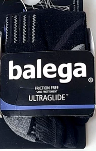 BALEGA ULTRAGLIDE LIGHT CUSHION NO SHOW BLACK SOCKS MEDIUM MEN 7-9 WMN 8.5-10.5 - Picture 1 of 1