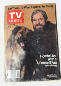 Merlin Olsen and Dog Father Murphy TV Guide November 28-December 4 1981 NICE --- - Imagen 1 de 1
