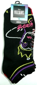 Error Repeat Set 5 Disney Villains Adult Ankle Socks Ursula Queen Cruella De Vil - Picture 1 of 10