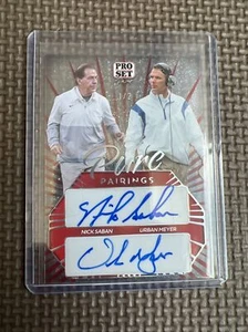 2024 Pro Set Pure Autograph Auto Nick Saban Urban Meyer Pairings 1/2 - Picture 1 of 1