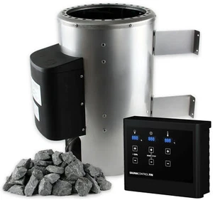 SULENO Saunaofen OULU 3,6 kW 230V Edelstahl + Saunasteine + Saunasteuerung - Afbeelding 1 van 3