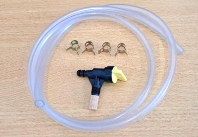 Fuel Tap & Pipe for Qualcast Suffolk Punch 30S 35S 43S Lawnmower E5 fuel 4 CLIPS