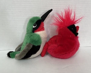 2011 WILD REPUBLIC RUBY THROATED HUMMINGBIRD  & 2012 RED CARDINAL (BOTH WORK) - Picture 1 of 6