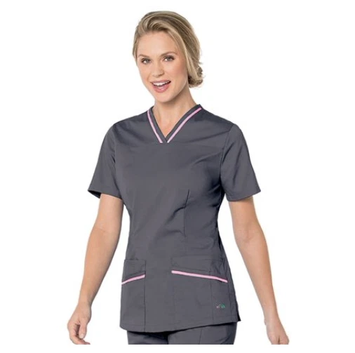 {LG} Urbane UFlex Women's Mock Wrap Solid Scrub Top STPKT - Image 1 of 1