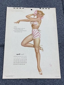 Original April 1948 Varga Pinup Kalender lange Beine Angeln - Bild 1 von 8