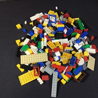 Lego 1 lb Pound Bulk Bricks Blocks Plates Parts Pieces Green Gray Blue Used # 6 - Image 1 of 4