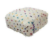 Moroccan Beni Ourain Rug POUF Floor Cushion Cover 60x60x25cm 24x24x10in.(DB2)