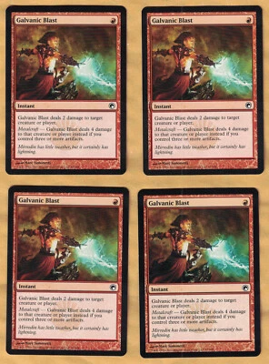 4x  Galvanic Blast  (Scars of Mirrodin,  Common,  English ,  2010) MTG x4 4 NM - Image 1 of 2