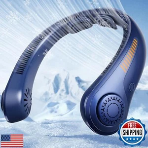 Portable Neck Fan - Rechargeable Personal Fan with Neck Brace, 5 Speeds, All- - Picture 1 of 5