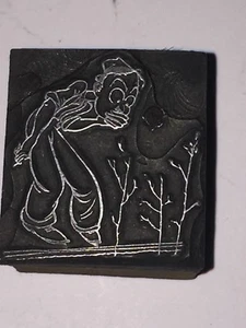 'Cartoon Man Alarmed at Bare Branches' ~ Printer's Letterpress Type Block~PB47 - Picture 1 of 1