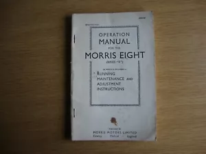 1953 Morris Eight Operation Manual (Series E) - Morris Motors Ltd - Picture 1 of 9