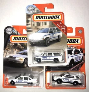Lot of 3 - Matchbox NYPD Police Chevy Suburban Caprice Ford Interceptor - NEW - Picture 1 of 3