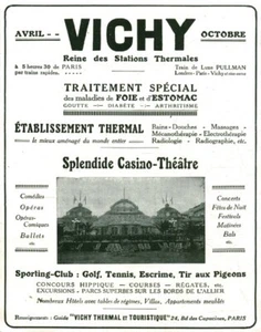Alte Reklame Vichy Kurort 1928 aus Zeitschrift - Bild 1 von 1
