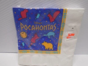 POCAHONTAS PARTY NAPKINS LUNCH DINNER 6.5x6.5 in Throwback Vintage 16 pcs. NEW - Picture 1 of 2
