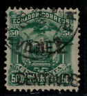 Ecuador 15, O, 10 C. auf 50 C. Freimarke mit Aufdruck, Signaturen