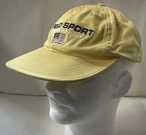 Vintage Polo Sport Mütze Strapback Creme Gelb - Bild 1 von 9