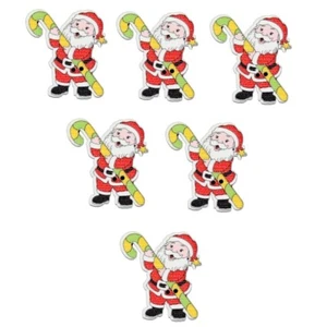 Babbo Natale stampato con canna di caramelle - bottoni Shelly - Natale - cucito artigianale rottami - Foto 1 di 3