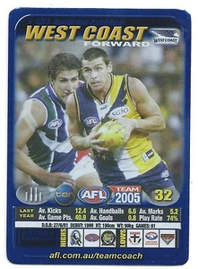 2005 Teamcoach Blue Star Premium Prize Card (131) Andrew EMBLEY West Coast - Picture 1 of 1