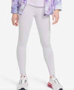 Nike Leggings Youth Girls Medium Tight NSW Sportswear High Waist Chalk Purple - Picture 1 of 5