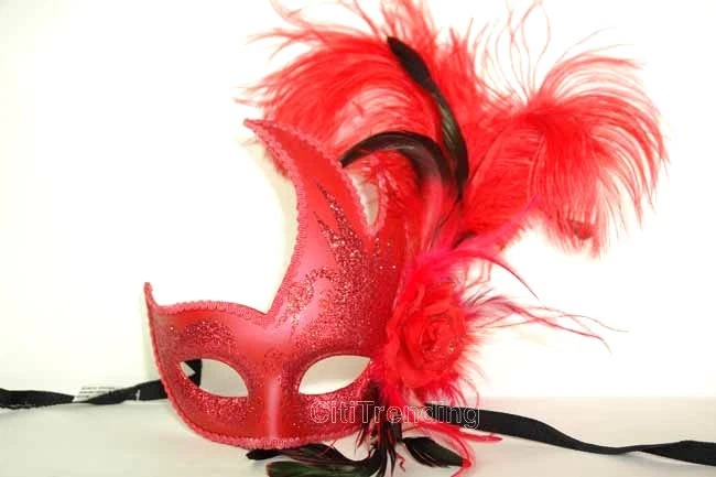 Máscara de baile de mascarada roja disfraz escuela cumpleaños graduación graduación lencería fiesta Foto 1 de 1