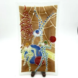 Peggy Karr Fused Cirque De Riverside Schmelzglas Tablett Schale Rechteck Signiert - Bild 1 von 14