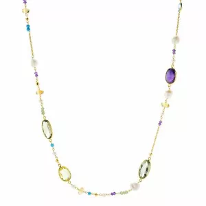 Mehers Schmuck 36 Zoll Bahnhofskette mit Zuchtperlen & mehreren Edelsteinen AUSVERKAUFT!!! - Bild 1 von 4