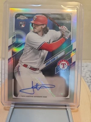 2021 Topps Chrome Update Jonah Heim RC AUTO Refractor.   Texas Rangers  CUSA-JHE - Image 1 of 4