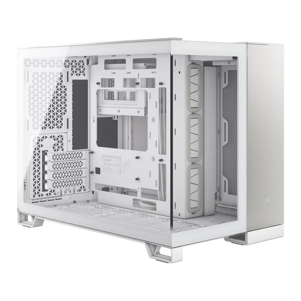 Corsair 2500X Micro Atx Dual Chamber Pc Case White/Satin Grey Aluminum - Image 1 of 1