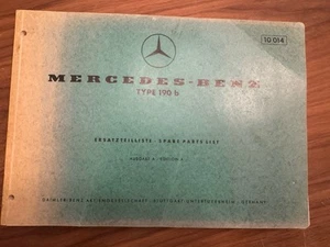 Mercedes-Benz Type 190 b Spare Parts List Edition A June 1959 (10 014) - Picture 1 of 7