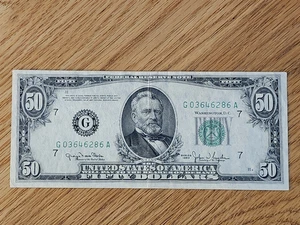 1950 $50 FEDERAL RESERVE CHICAGO DISTRICT G03646286A - Picture 1 of 5