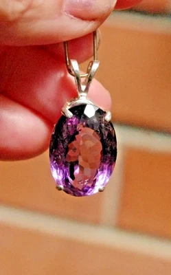 Lila Amethyst Edelstein Handarbeit 925 Sterling Silber Schmuck Ovalschliff An... - Bild 1 von 4