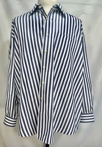 Mine Striped 100% Cotton Large Button Down Shirt Blue 3XB - Picture 1 of 6