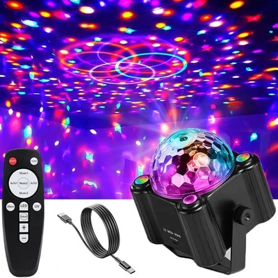 Discokugel Lichteffekt RGB LED Laser Projektor Bühnenlicht dj Party mit Remote - Bild 1 von 4
