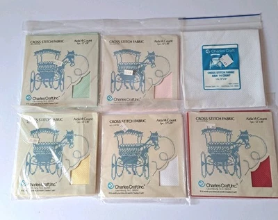 Lot Of 5 Pkgs Counted Cross Stitch Fabric 14 ct  Charles Craft NIP - Image 1 of 2