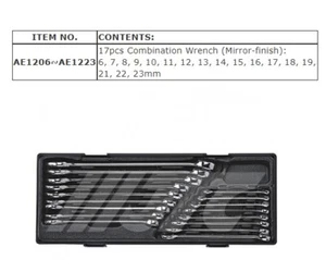 JTC 17 PCS COMBINATION WRENCH SET (MIRROR-FINISH), JTC TOOLS # K6171 - Picture 1 of 2