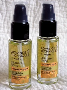 AVON 2 x ADVANCE TECHNIQUES ULTIMATE SHINE TREATMENT HAIR SERUMS ~ 30ml each NEW - Picture 1 of 9